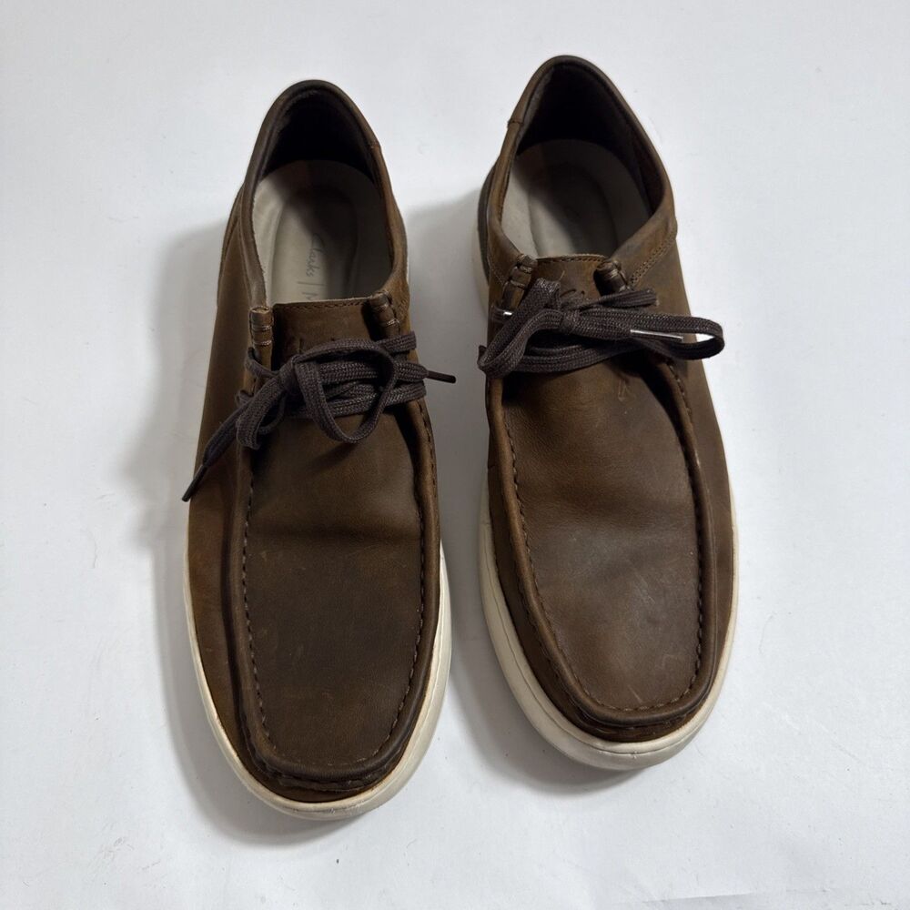Clarks MI-X Technology Shoes US Mens 11.5M Brown Flat Lace Up Leather Sneakers